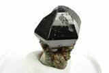 Gemmy Cassiterite Crystal on Quartz - Viloco Mine, Bolivia #249637-1